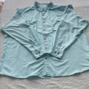 Light Blue Button-Up Sport/Fishing LS Shirt